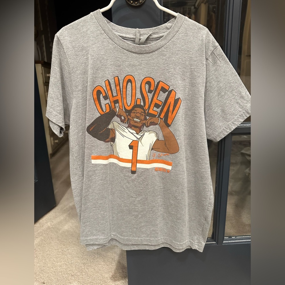 Cincinnati Bengals Ja’marr Chase #1 tee shirt. Gray. Size 10/12. Like new.